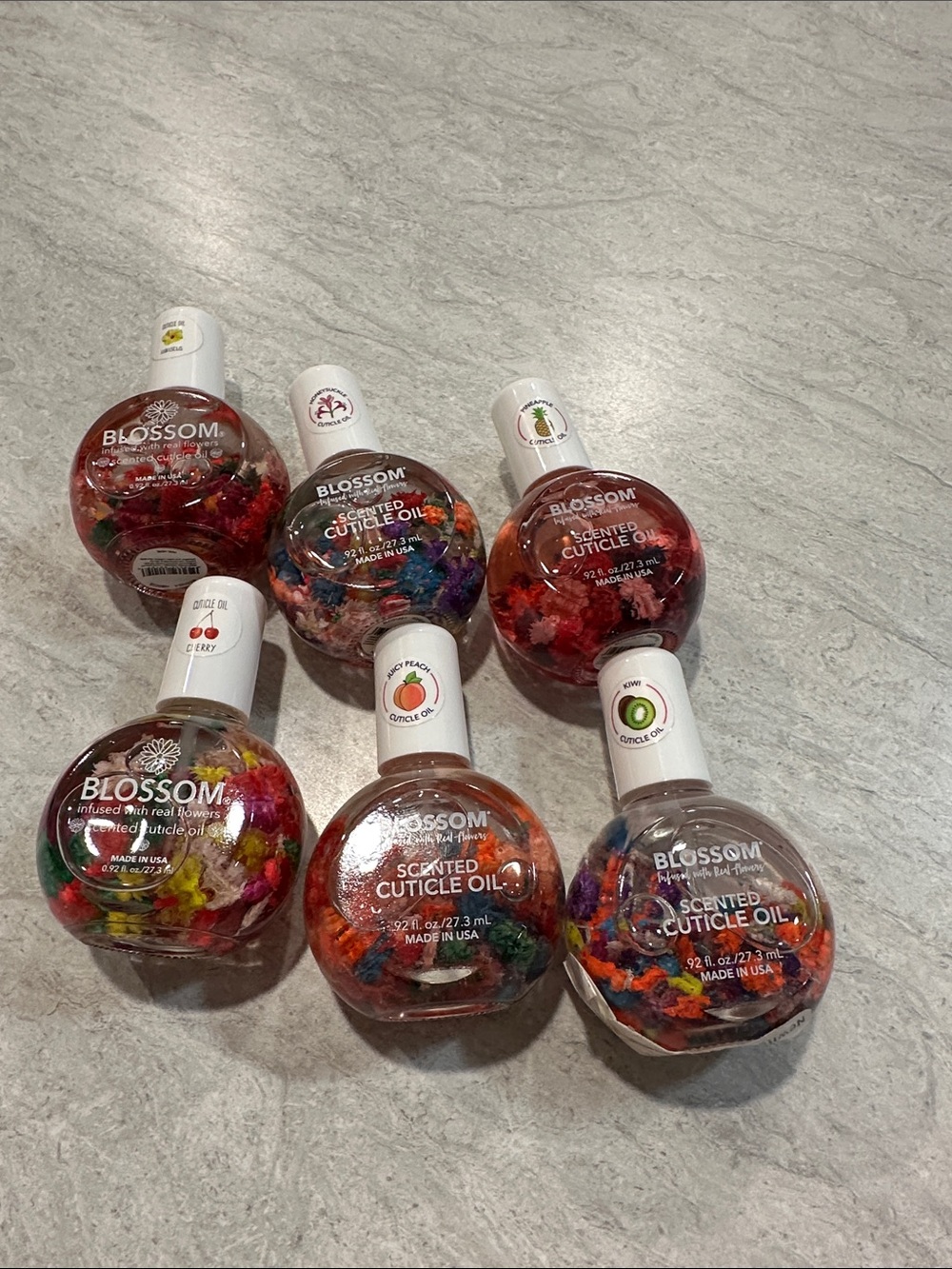 Blossom Scented Cuticle Oil - Colorful Floral Infused Bottles